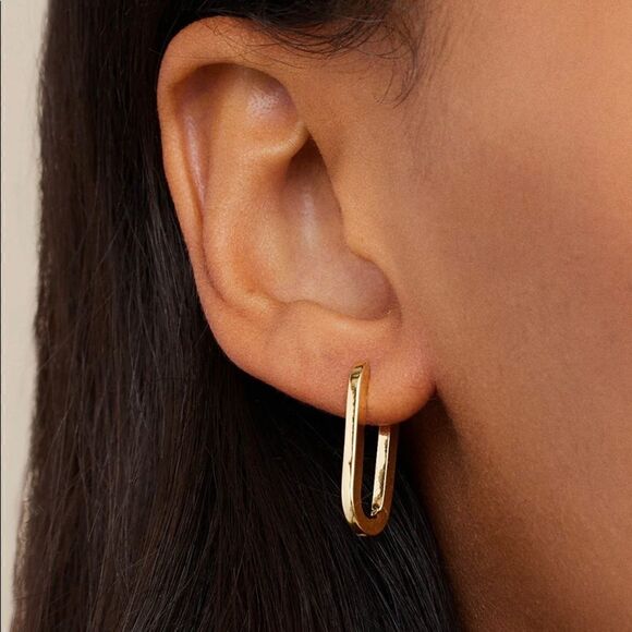 COPY - - O oval huggies | Real gold earrings | Parker earrings | 14k real gold … - Picture 1 of 16